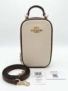 Coach Eva Phone Crossbody In Ivory Light  Multi Colorblock Bag CB853